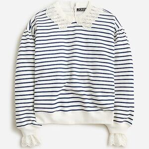J. Crew Blue and White Striped Sweater